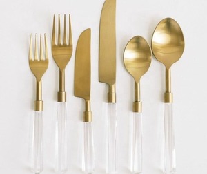 Ensemble de couverts élégants en acier inoxydable avec manche en résine – Vaisselle moderne pour la maison, l'hôtel et le restaurant – Finition durable - Product Image 4