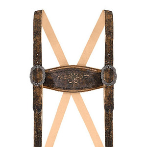 Wholesale <b>Men</b> Traditional Lederhosen Bavarian 100% Polyester Mid Breathable <b>Shorts</b> Oktoberfest Costume <b>Brown</b> Embroidered Belt - Product Image 6