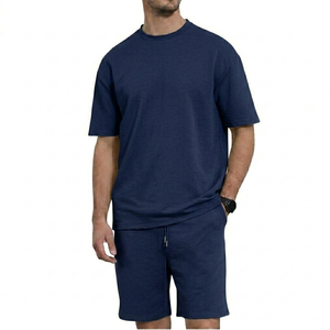 Conjunto de Camiseta y Pantalones Cortos de Algodón para Hombre, Conjunto Personalizado de Camiseta y Pantalones Cortos para Hombre, Camisetas de 2 Piezas - Product Image 2