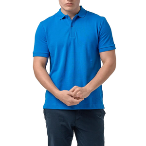 Polo Azul Sólido para Hombre, Transpirable, de Algodón y Poliéster, Informal, para Golf, con Logotipo Personalizado, OEM, ODM, Venta al Por Mayor - Product Image 2