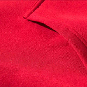 Sweat-shirt à capuche color block pour homme, rouge et noir, en polaire tricoté, manches régulières, style automne - Product Image 3