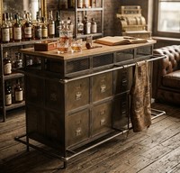 Comptoir de bar rustique en tuyaux