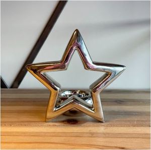 Aluminum Silver Xmas <b>Star</b> T <b>Light</b> Christmas Decoration Wholesale Made in India for Home Party Hanging Decor New Year Xmas Party - Product Image 2
