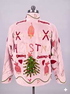 Baby Pink Suzani <b>Embroidered</b> <b>Jacket</b> <b>for</b> <b>Women</b> Wholesale Ethnic Fashion <b>Jacket</b> - Product Image 4
