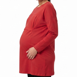 Camisetas Largas de Verano para Lactancia Materna, Camiseta de Maternidad para Mujer, 100% Algodón, Camiseta Larga de Maternidad para Mujer - Product Image 2