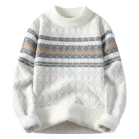 Pull-over en maille jacquard structuré pour homme, collection Hiver 2025, dernier design, service OEM, personnalisable, face avant en coton/acrylique