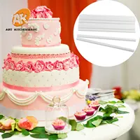 AK Tongkat Dowel Plastik Putih Tebal 30Cm, untuk Konstruksi Kue Tiered dan Susun Mendukung Kue Paku Bulat Sedotan