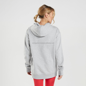 Pulls à capuche surdimensionnés roses de qualité supérieure, en coton recyclé léger, tricotés, avec techniques d'impression brodée, pour l'hiver - Product Image 5