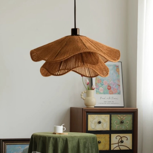 Candelabro de algas marinas moderno y antiguo, luces colgantes de bambú de ratán para interiores rústicas minimalistas para sala de estar y dormitorio - Product Image 2