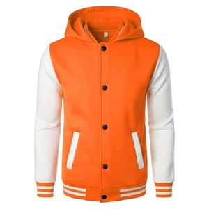 Custom Made Men's Long Sleeve Varsity Jackets New Style Winter Fabric with Light Feature Stand Collar Latest Designs by Plain - Product Image 1