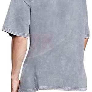 Camiseta de punto informal para hombre con estampado personalizado OEM, lavado ácido, estilo vintage, de algodón, con gráfico, ropa de moda urbana moderna - Product Image 4
