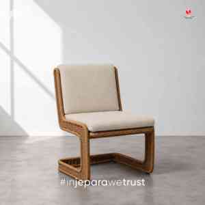 Coussin de chaise de salle à manger en rotin tressé scandinave pour l'extérieur, résistant aux intempéries, en mousse, pour jardin, patio, hôtel, fait main, vente en gros - Product Image 1