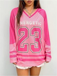 Camiseta de Fútbol de Malla Oversize de Manga Larga con Estampado de Número, Estilo Urbano Unisex, Venta al por Mayor OEM ODM - Product Image 4