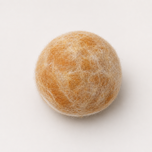 Mahaguthi <b>Craft</b> with Conscience Round Felt <b>Wool</b> Orange Ball Bun Decorative Educational Toy for 3-6 Years Unisex - Product Image 2