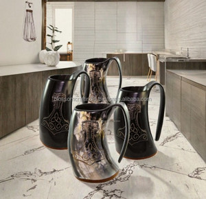 Taza de Cuerno de Búfalo, Producto Artesanal Premium, Acabado Natural, Diseño Rústico Duradero, Elegante Vajilla para Cocina y Hogar - Product Image 1