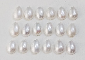 Perlas de agua dulce blancas AAA, cabujones en forma de pera, piedras preciosas de 6*4 mm, 9*6 mm, GEMAS NATURALES para la fabricación de joyería a precio de mayoreo. - Product Image 2