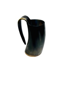 8\" Long Highly Polished Viking Drinking Horn <b>Mug</b> <b>Large</b> 35-40oz Capacity Best Bull Horn for Parties - Product Image 3