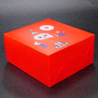 Boîtes en plastique recyclé PET rouge de qualité alimentaire, personnalisables, pliables, pour plats à emporter, couleur CMYK, cadeaux, artisanat