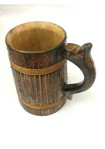 Chope à bière rustique en bois faite à la main : Chope viking, tasse à café - Product Image 6