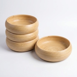 Bol de service en bambou filé, durable, fait main, naturel, pour salade, pour restaurant, hôtel, maison, commande en gros - Product Image 6