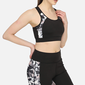 High Quality Custom Solid Grey One Shoulder Breathable Medium Support Sports Bra Push-Up Strappy Backless Fitness Gym Yoga Plus - Product Image 2