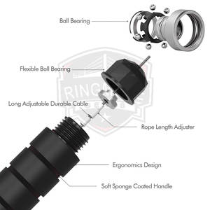 Corde à sauter en PVC à vitesse réglable avec poignées de haute qualité pour l'entraînement et le fitness des adultes - Product Image 2