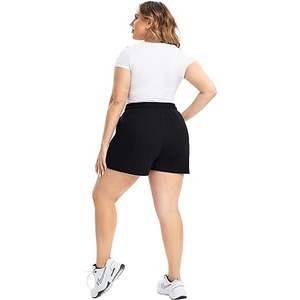 2026 Summer Women's <b>Polyester</b>/Cotton Fleece Plus Size Casual Breathable Quick Dry Sweat Jogger Training <b>Shorts</b> - Product Image 4