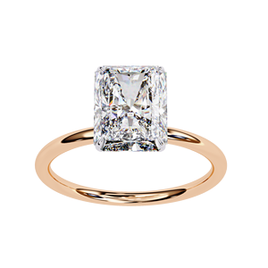 แหวนเพชรทรงรัศมี 3 กะรัต เพชรเลี้ยงในห้องปฏิบัติการ ทองคำแท้ 14K แหวนคลาสสิกสำหรับหมั้น แต่งงาน ครบรอบ แหวนแบบวงแหวนซ่อน - Product Image 3