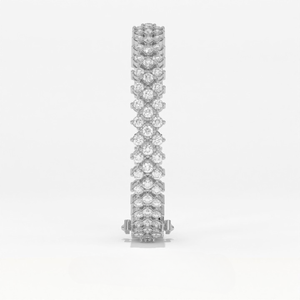 Pulsera de Diamantes Cultivados en Laboratorio Aarinya Glacial Peaks, Plata 925, Corte Brillante Redondo, Diamantes Naturales de Lujo, Pulsera de Boda para Mujer - Product Image 4