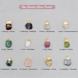 Colgante de Piedra Preciosa Natural en Bruto al por Mayor, Dijes de Cristal Irregulares de Amatista y Turmalina Clásicos de 15mm-30mm para Regalo de Fiesta - Product Image 3