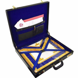 Master Mason Blue Lodge Apron <b>Case</b> Black Imitation Leather Mm Wm Provincial <b>Masonic</b> High Quality Custom Made Apron Briefcase - Product Image 1