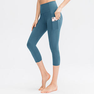 Leggings noirs taille haute pour femmes, respirants, avec poches, taille élastique, vêtements de sport - Product Image 5