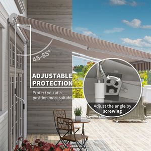 Tenda Parasole Retrattile Beige 3,6x2,4m con Manovella Manuale per Patio, Terrazza e Giardino - Product Image 4
