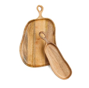 Bandeja de Madera Natural Hecha a Mano para Servir Alimentos, Bandeja de Madera de Mango de Última Moda para Uso en el Hogar, la Oficina y la Cocina - Product Image 2