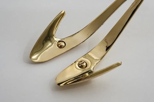 Support mural double crochet en laiton et zinc style ferme rétro pour salle de bain ou décoration de chevet - Product Image 3