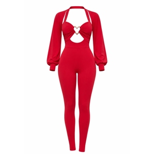 Women's High-Waist Tummy <b>Control</b> Yoga <b>Bodysuit</b> Long Sleeve Four-Way Stretch Athletic Jumpsuit Outdoor Fitness Stand Neckline - Product Image 2