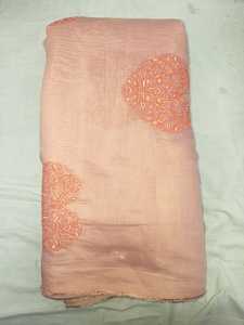 MulL Chanderi Silk <b>Fabric</b> with Multicolor Thread Work Embroidery for Women Ethnic Wear <b>Medium</b> Weight 44 Inch GSM 75 Woven India - Product Image 6
