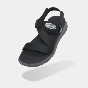 Casual Style Sandals Rotatable <b>Heel</b> Strap Rubber Patch Pattern Die Casting Logo OEM Service Vietnam Unisex <b>Black</b> F6S <b>Open</b> <b>Toe</b> - Product Image 2