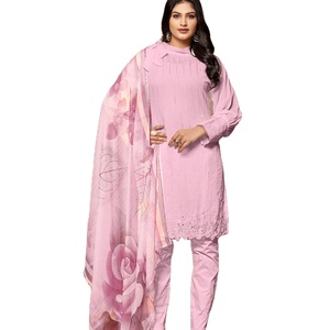 นักออกแบบล่าสุดการลําดับงานเย็บปักถักร้อยเทียม Georgette ทํางาน Kurti โดย Fab Zone - Product Image 1