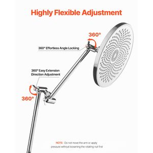 Braccio di Prolunga per Doccia Regolabile in Ottone da 11 Pollici, Finitura Cromata G1/2, Flessibile e Universale, Comodo Accessorio per Doccia Quotidiana - Product Image 3