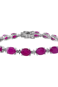 Pulsera de Diamantes y Rubíes en Plata de Ley 92.5 KLSB-20142 - Product Image 4