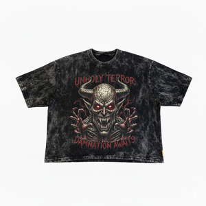 OEM High Quality Acid Washed Bottom Hemming Edge Curl Design DTG Tees Custom <b>Waffle</b> Knit Material Half Sleeve T-<b>shirts</b> for Mens - Product Image 6