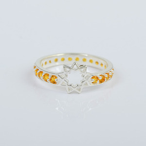 Bague en argent sterling 925 de haute qualité, sertie d'une pierre précieuse ronde en citrine 100 % naturelle, bijou artisanal pour mariage, pour femme. - Product Image 6