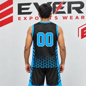 Conjunto de Uniforme de Baloncesto Personalizado para Hombre, Jersey y Pantalones Cortos Negros con Diseño Geométrico Cian, Nombre y Número del Equipo, Nuevo Diseño, Servicio OEM, Ropa de Equipo - Product Image 2