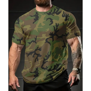 เสื้อยืดพิมพ์ลายพรางแบบยูนิเซ็กส์ สตรีทแวร์ โอเวอร์ไซส์ ผ้าฝ้าย ทรงหลวม สวมใส่สบาย แขนสั้น แฟชั่น - Product Image 6
