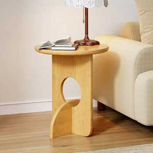 Rustic Wooden <b>Side</b> <b>Table</b> <b>Square</b> Top Rounded Edges Woven Natural Fiber Shelf Living Room Accent With Vase Books - Product Image 3