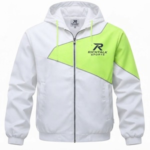 <b>Men's</b> Colorblock Hooded Bomber Windbreaker <b>Jacket</b> Lightweight Windproof <b>Casual</b> Outerwear Regular Fit <b>Summer</b> Front Logo - Product Image 2