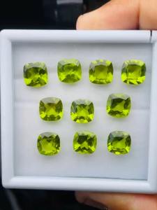 Lot de 10 pierres précieuses péridot naturel de qualité AAA, taille coussin, excellente qualité avec lueur et belle couleur, parfaites pour la fabrication et le polissage. - Product Image 6