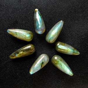 พลอยลาบราดอไรต์ทรงกลมสีรุ้งธรรมชาติ ระยิบระยับ สวยงาม สำหรับทำเครื่องประดับ พลอยแท้ - Product Image 2