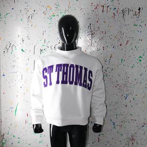 Sudadera ST THOMAS WHITE con cuello alto, 100% PURPEL, con apliques bordados, cuello ancho, hilos finos - Product Image 6